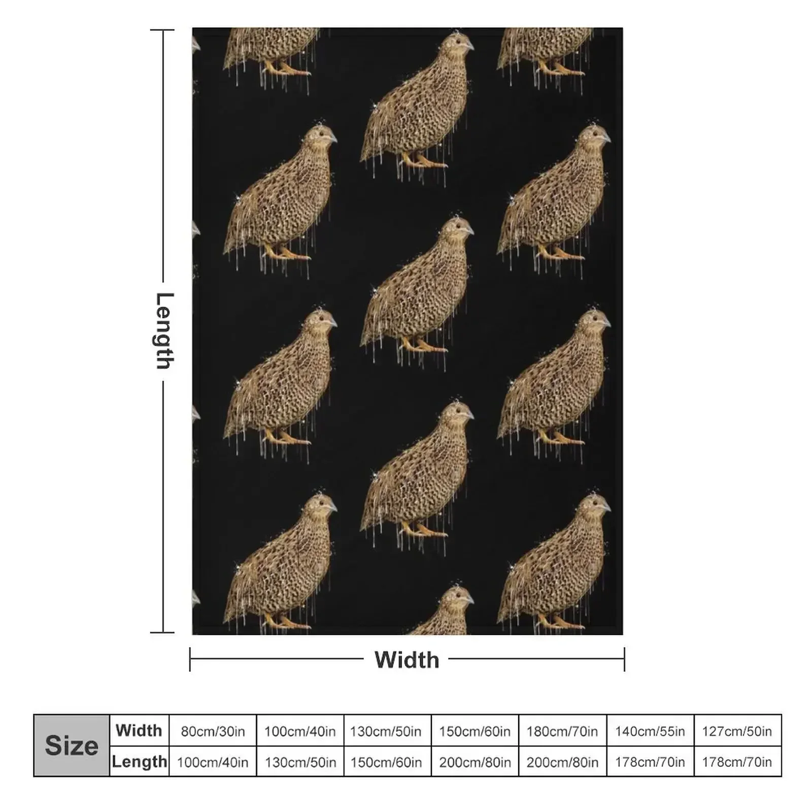Quail Drip Throw Blanket couch cozy soft plush fuzzy picnic outdoor blanket