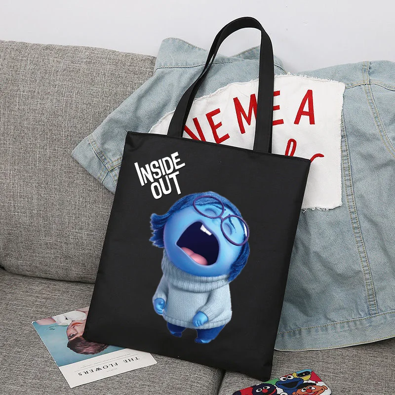 

Disney Inside Out складная многоразовая тканевая сумка-шоппер в стиле Харадзюку, студенческая парусиновая большая сумка, сумка для покупок, сумка