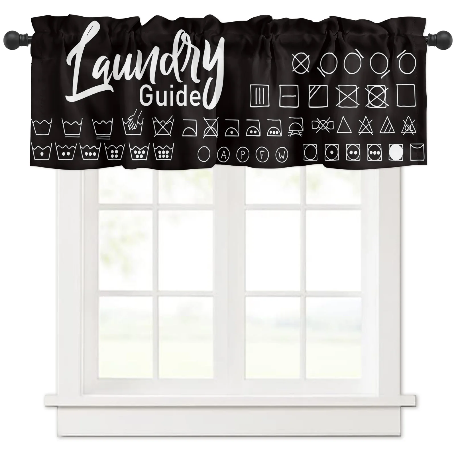 

ZEDLIYU Valances for Windows Kitchen Living Room Small Window Valance Laundry Guide 1 Panel, 54 x 18 Inch