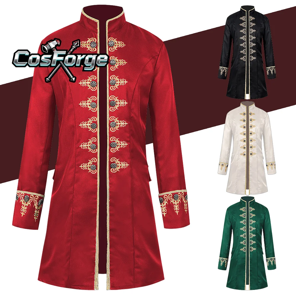 

Men Steampunk Coat - Vintage Stand Collar Uniform Trench Coat Halloween New