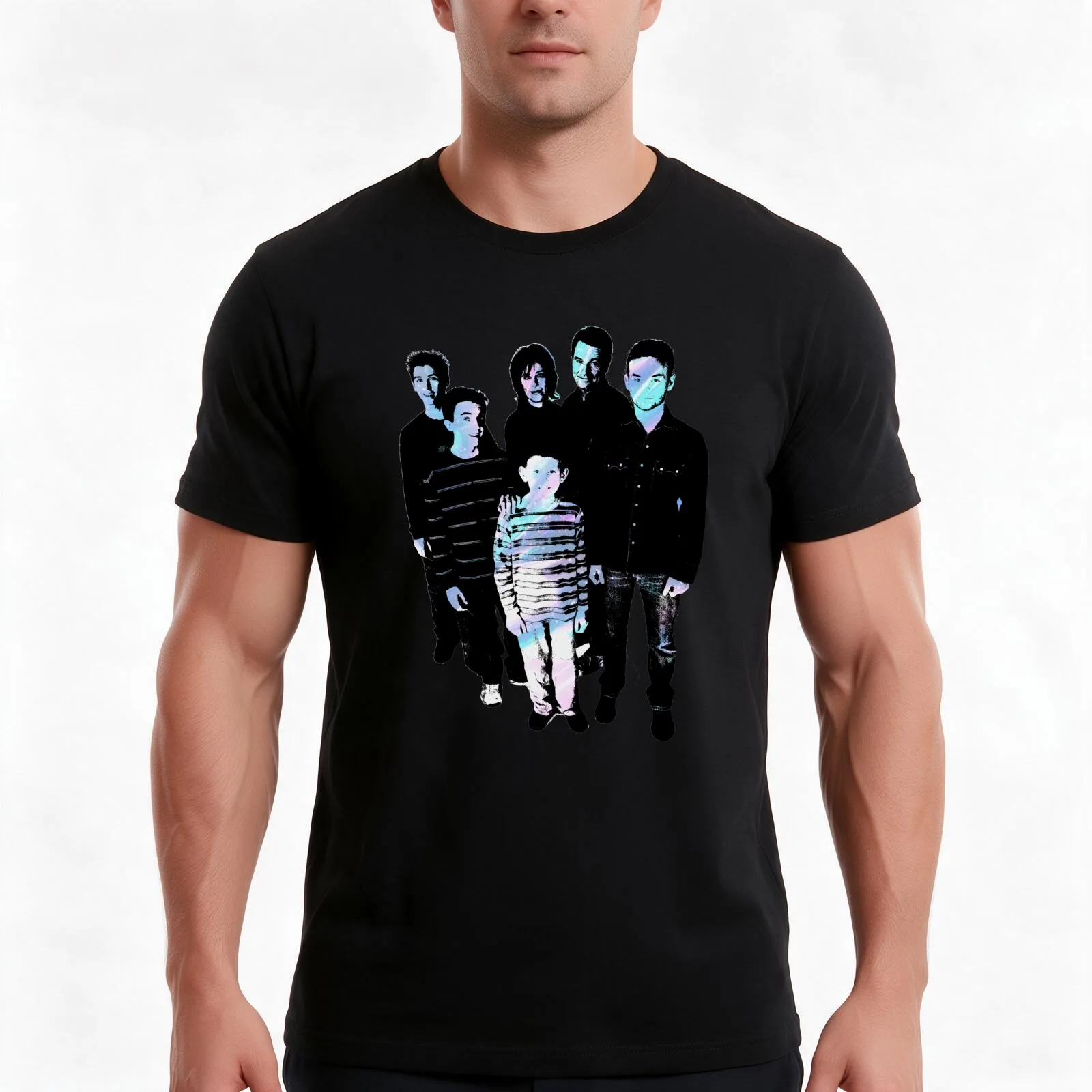 Malcolm in the middle-holographic T-Shirt, Summer Casual Cotton Tee, Oversized Streetwear Tops, Vintage Graphic Print
