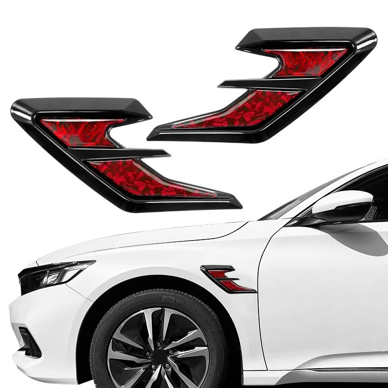 Forged Carbon Fiber Texture Car Fender Decal Sticker Stylish Side Wing Spoiler Universal Auto Exterior Mod Accessories