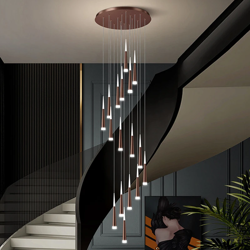 

Современные светодиодные светильники для дома, подвесные лампы для лестниц, люстры для гостиной, подвесные светильники для внутреннего освещения.