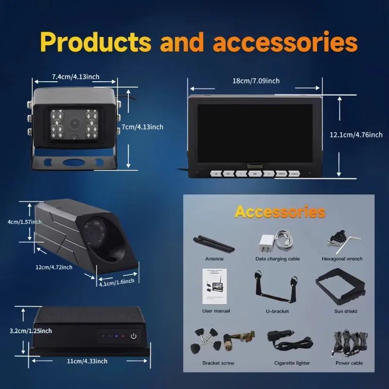 Wireless Car Reverse Assist Magnetic Camera for Safety Monitoring Collision Warning Parking Function