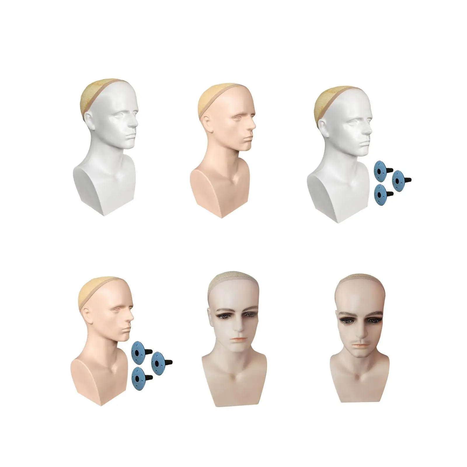 

Male Mannequin Head with Shoulders Professional Beauty Styling Tool Manikin Head for Scarves Hair Face Painting Sunglasses Wigs