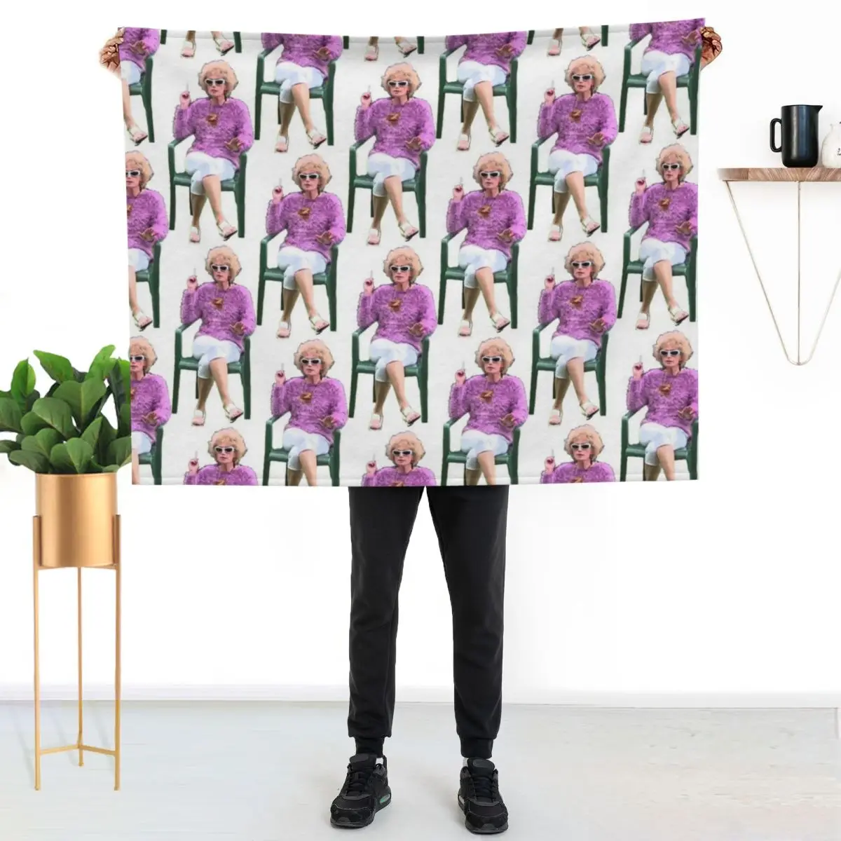 Kath and Kim: Kath Having a Smoke Throw Blanket Cute blankets and throws Bed linens Hair Soft Plaid Loose Blankets
