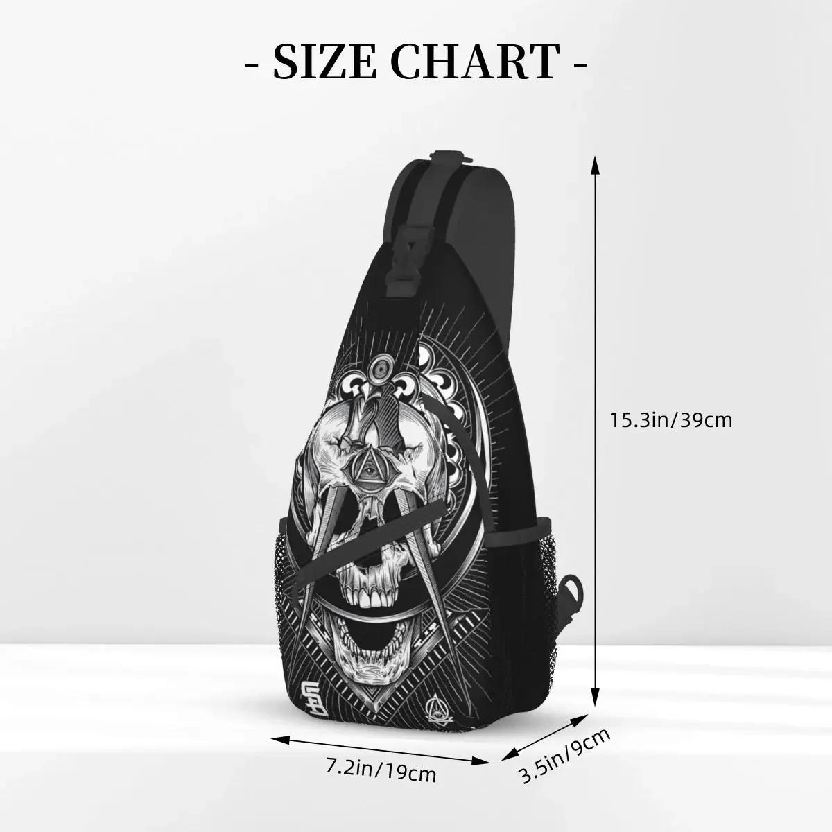 Freemasonry Crossbody Bag Sports Skull Chest Bag Unisex Women Man Fashion Shoulder Backpacks Travel