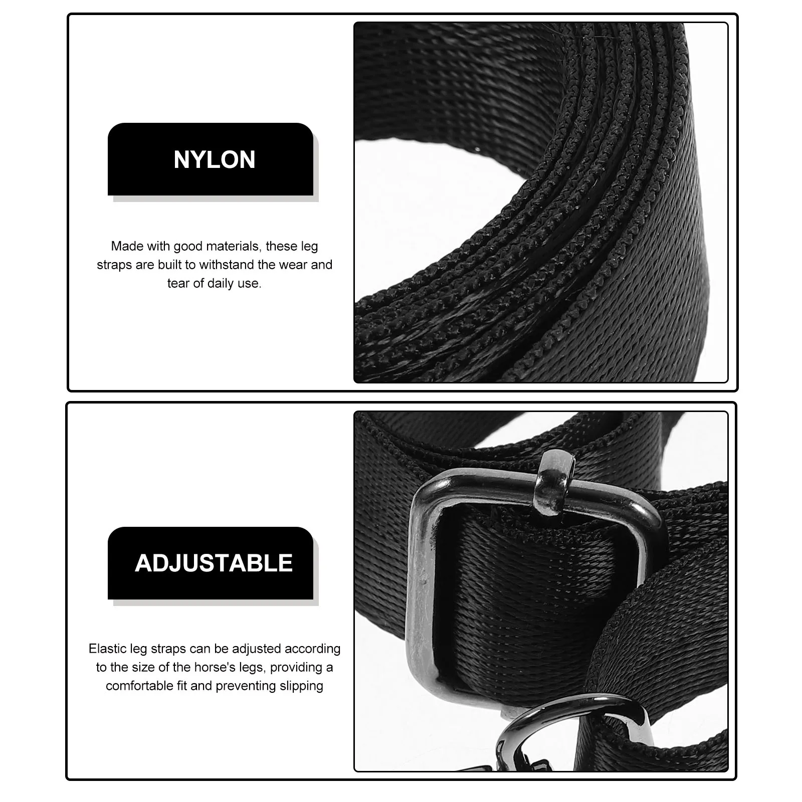 

4pcs Elastic Adjustable Horse Blanket Leg Straps Metal Buckle Fixing Accessories for Equestrian Sport Horse Care Products