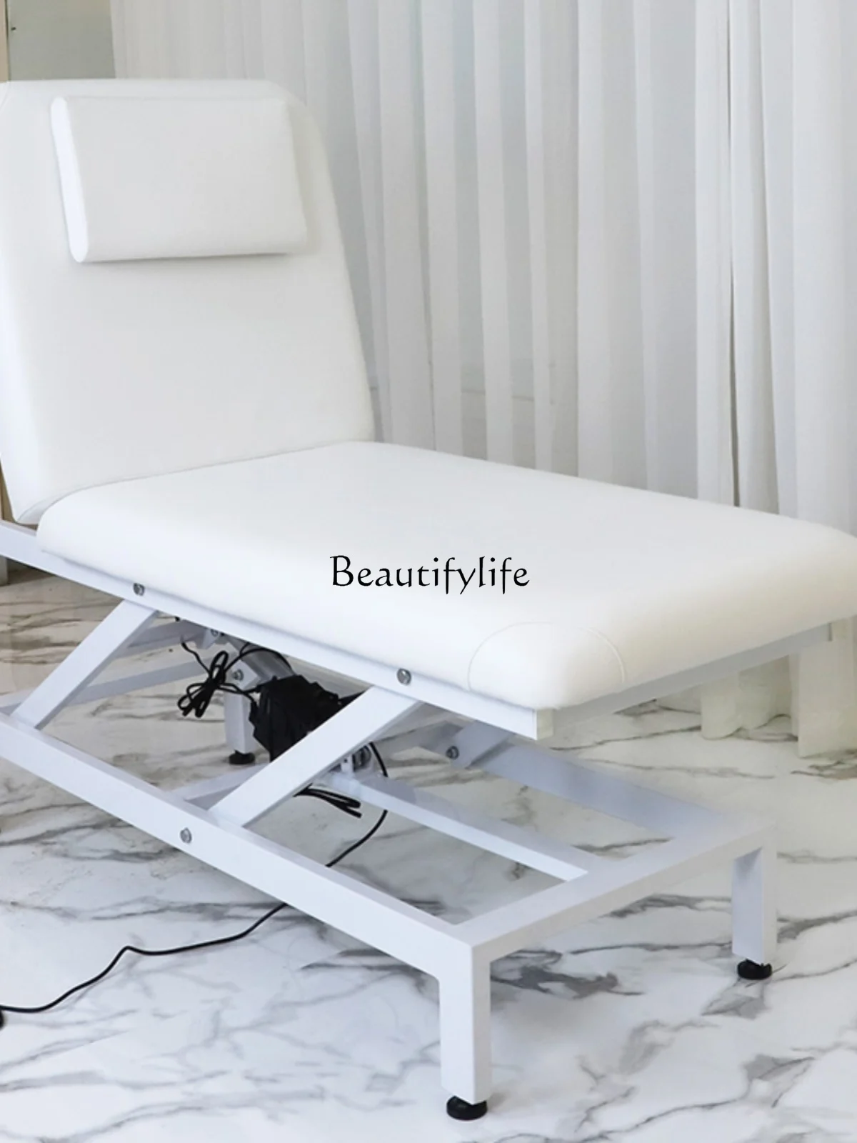 04 * سرير تجميل كهربائي لصالون التجميل سرير تدليك مطرز