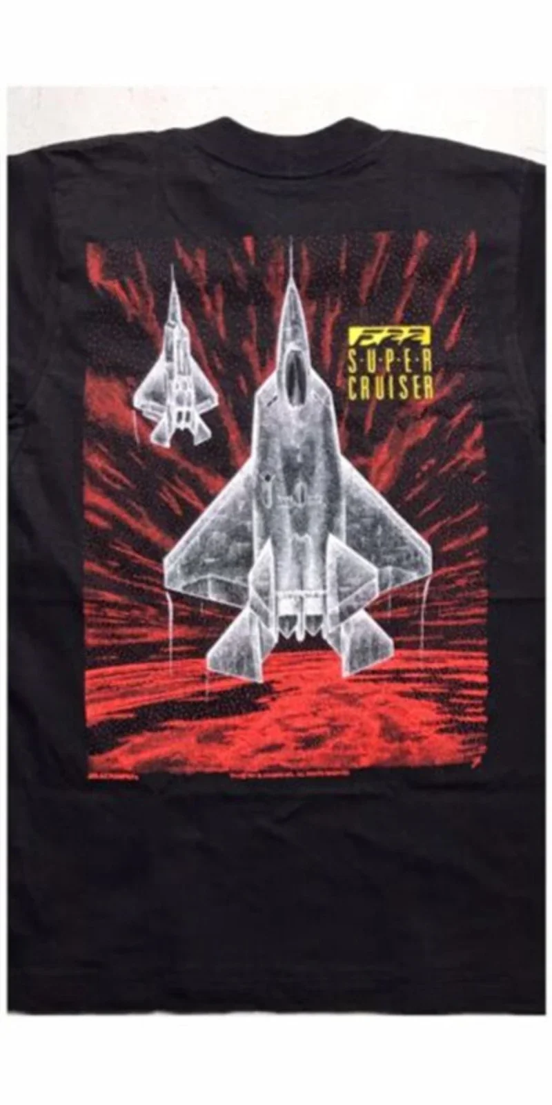 Vintage 90s 1991 F-22 Jet Fighter Men T-Shirt Short Sleeve Casual Cotton O-Neck Summer T Shirt