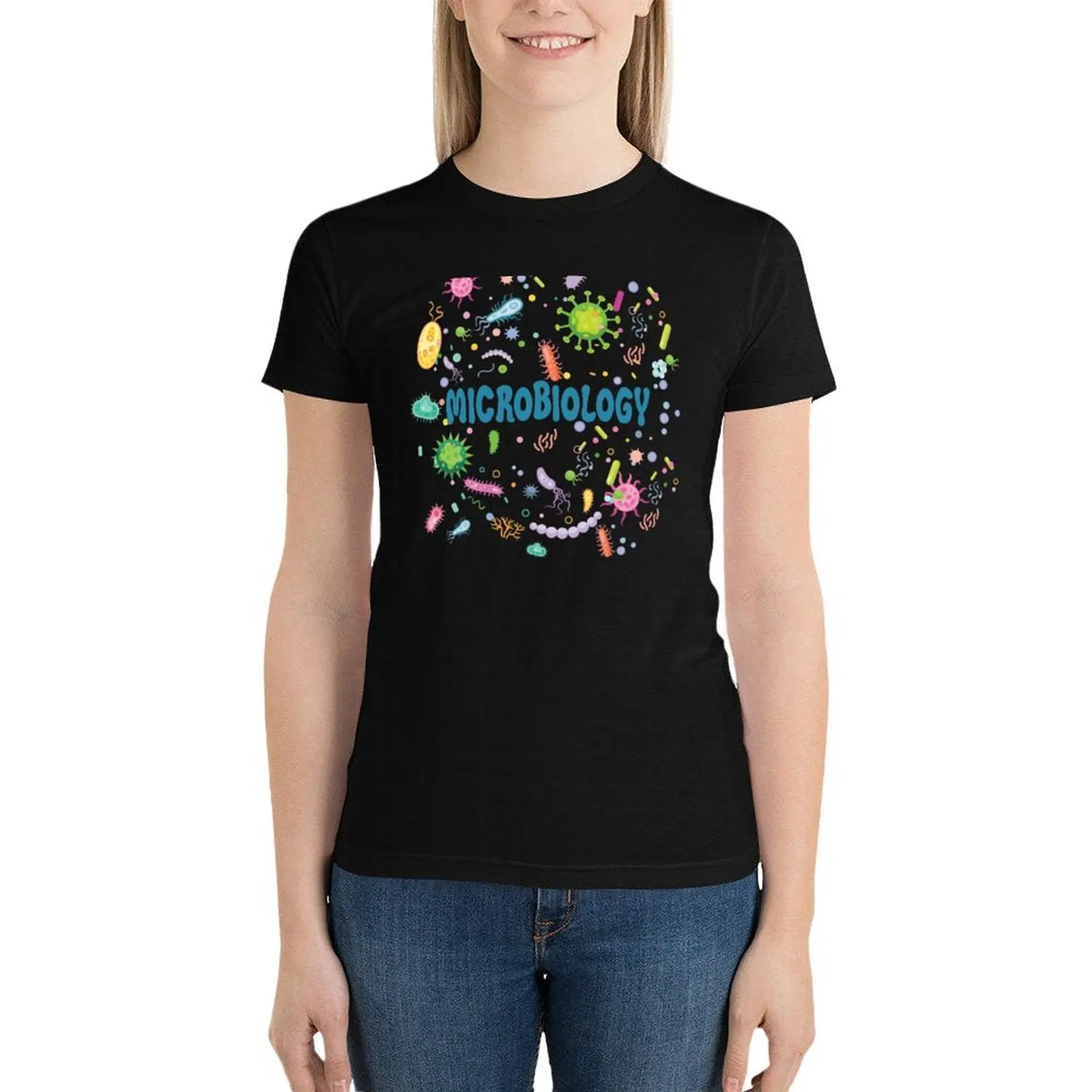 

Microbes underthe microscope inclinical microbiology, T-Shirt animal print customs anime clothes Woman fashion