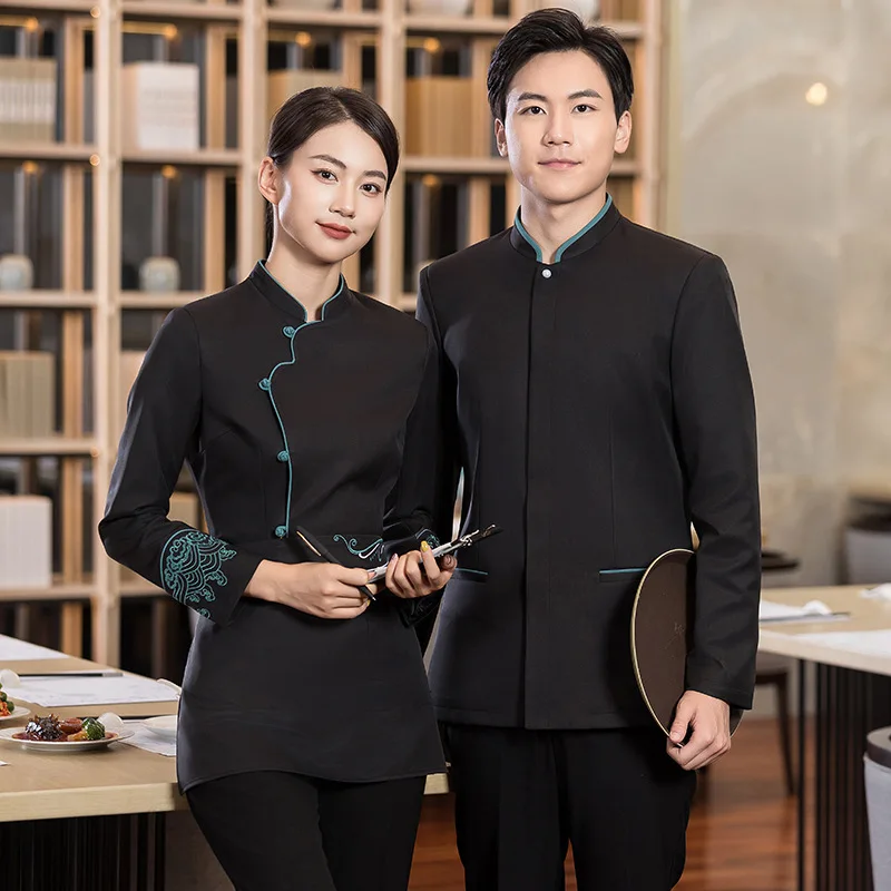 Hotel Restaurant Waiter Uniforms Long-sleeved Catering Food Service Waiter Overalls Fast Food Chef Western Restaurant Jacket