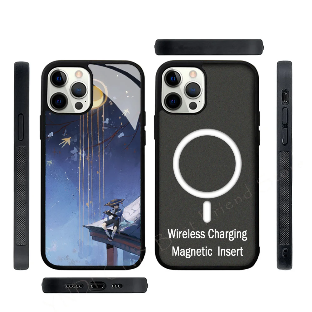 

Wanderer Genshin Impcat Phone Case Strong Magnetic For IPhone 15 14 13 Pro Max Alex Mirror For Magsafe Wireless Charging Cover