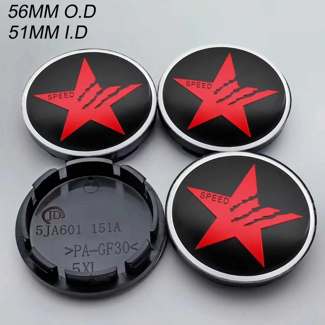 4 قطعة 56 مللي متر العالمي سرعة سباق شعار شعار سيارة عجلة مركز غطاء محاور يغطي ملصق لسيارات BMW هوندا سيتروين هيونداي أودي #1