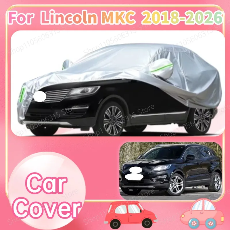 For Lincoln MKC 2018-Present Custom Fit Full Car Cover Silver Coated Fabric Side Zipper Access UV Sun Dust Protection3