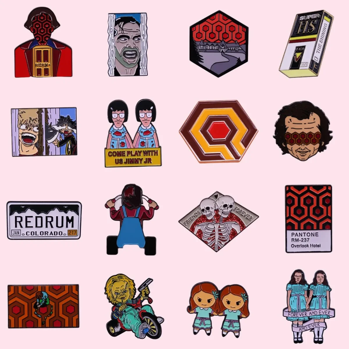 

Famous Horror Twin Movie Enamel Pin Collection Evil Guy Killer Lapel Metal Brooch Spooky Halloween Jewelry Gift Free Wholesale