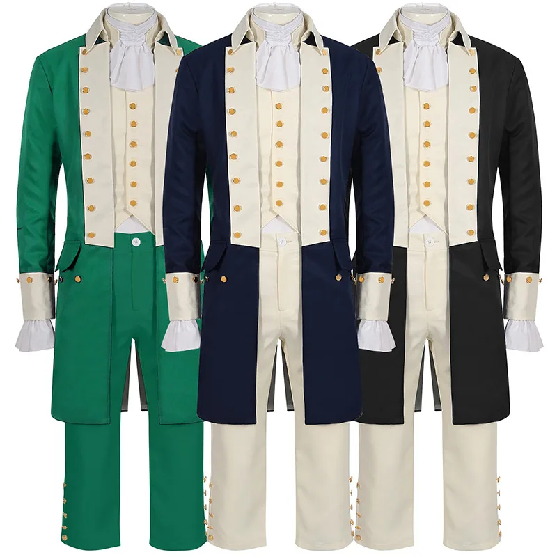 

2025 Eur-USA Carnival Medieval Prince Suits for Men (Jacket + Shirt + Vest + Pants),Rock Concert Performance Costume 4-Piece Set