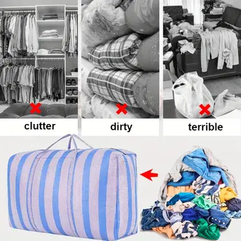 180l velkokapacitní cestovní úložná taška do auta, prošívaná deka, zesílená modrobílá nylonová taška, cestovní taška, přenosná stěhovací taška 8 nejlepší prodej velké stěhovací tašky - №6