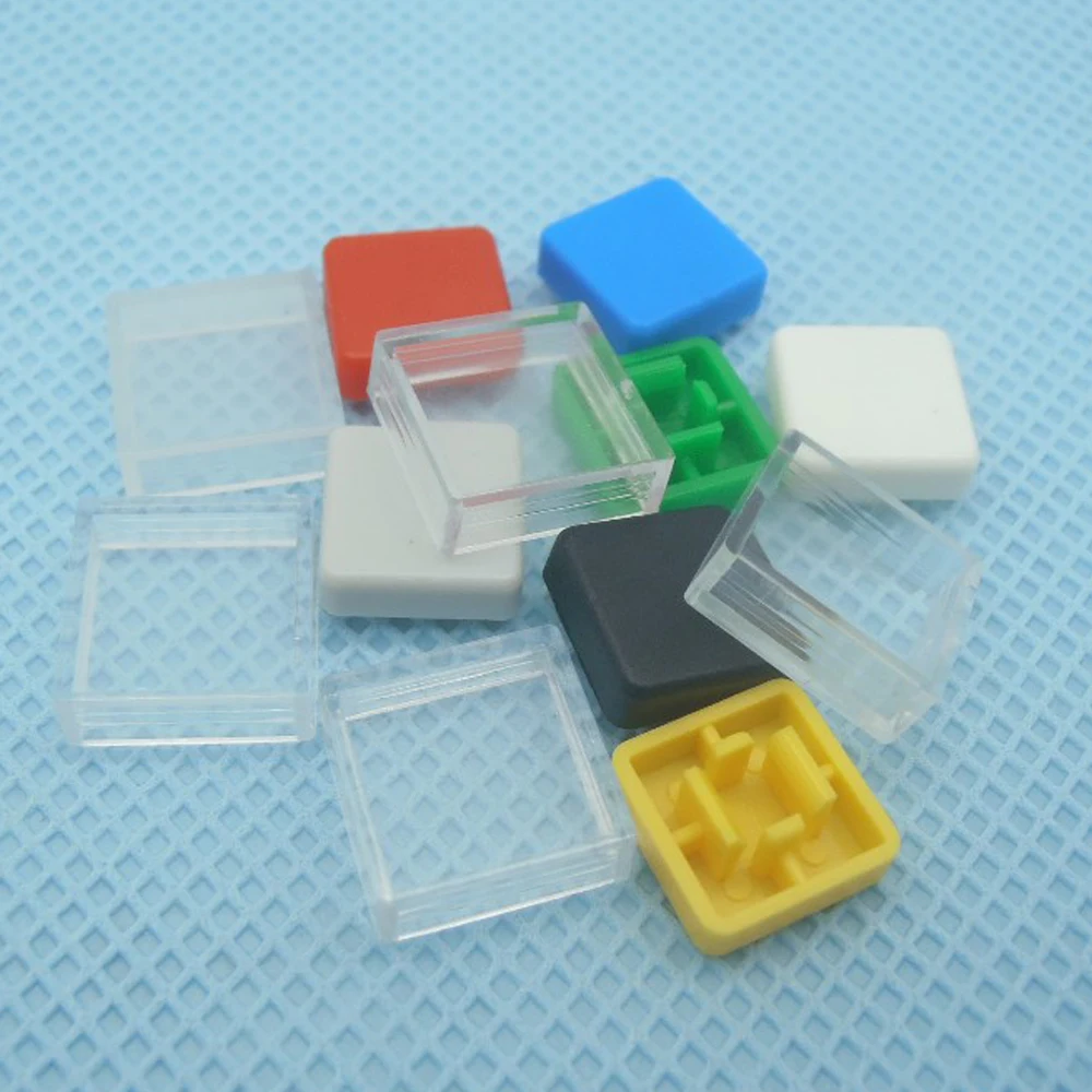 200 pairs (Tactile Push Button Switch Cap+ transparent case) for 12*12*7.3MM button switch ,7 color choose