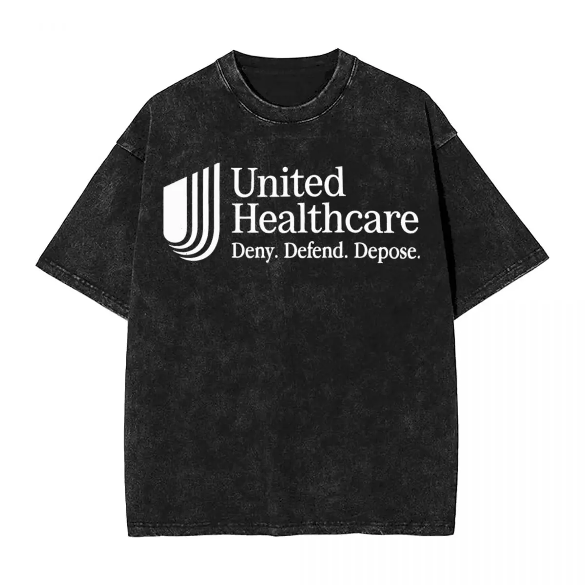 Washed T Shirts United Healthcare Deny Defence Deposed T-Shirt Harajuku Streetwear Cotton Printed Tops Tops Tees for Men Women