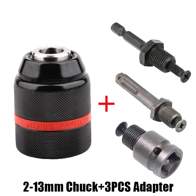 heavy duty keyless metal drill chuck hex shank sds soquete quadrado adaptador feminino hardware tool 220unf 13 mm 01