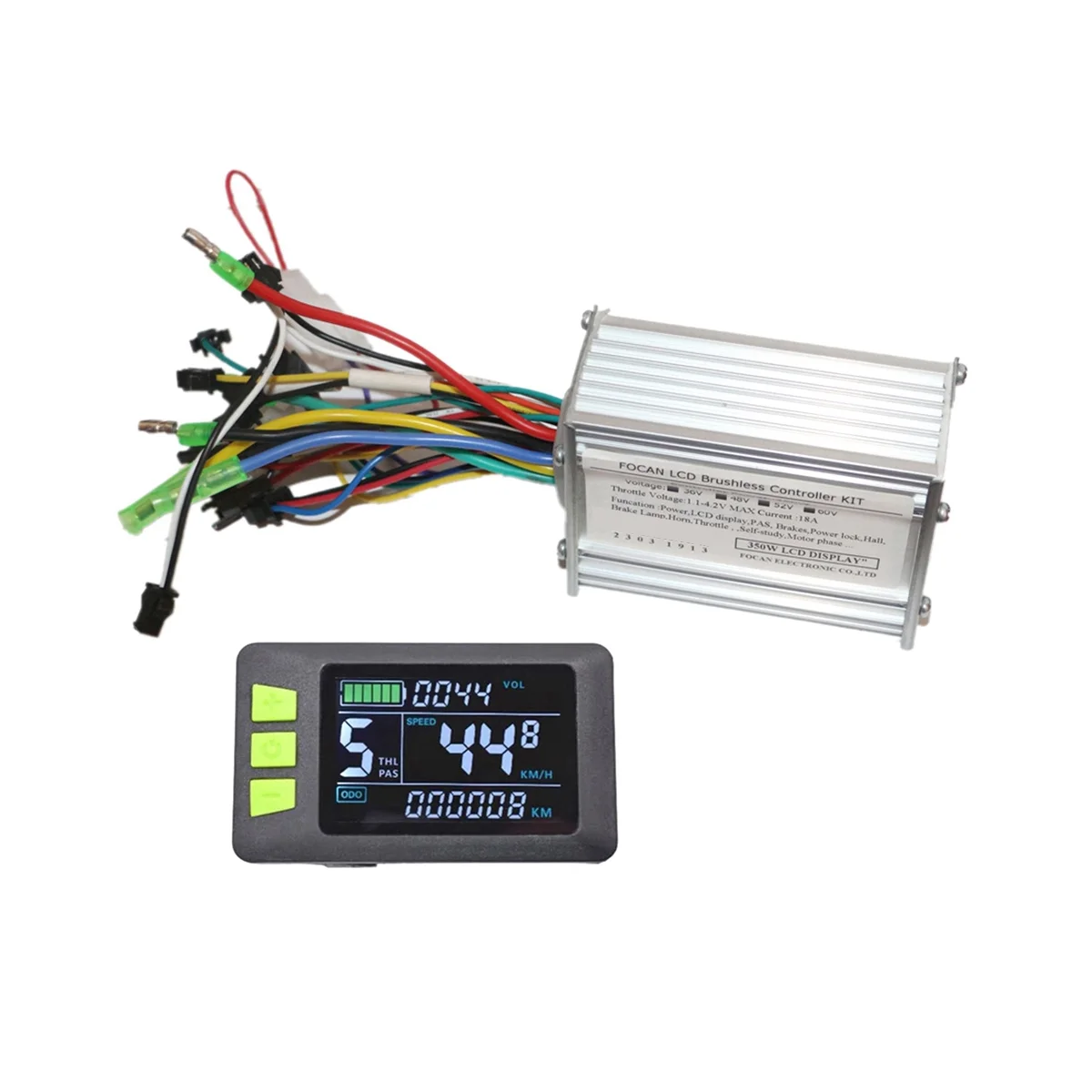 

36V 48V 52V 60V 350W 18A Brushless DC Motor Controller Ebike Controller P3C LCD Display Speedometer