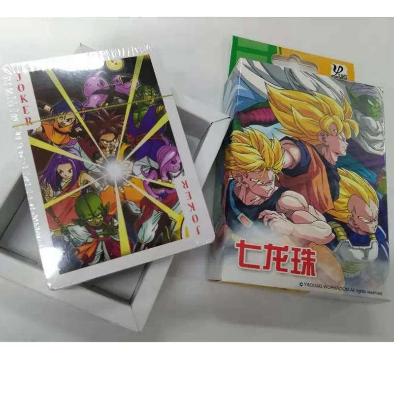 54pcs Anime Playing Cards Dragon Ball One Piece Poker Game Chopper Zoro Luffy Itachi Anime figure Cards Kids Toys Gift