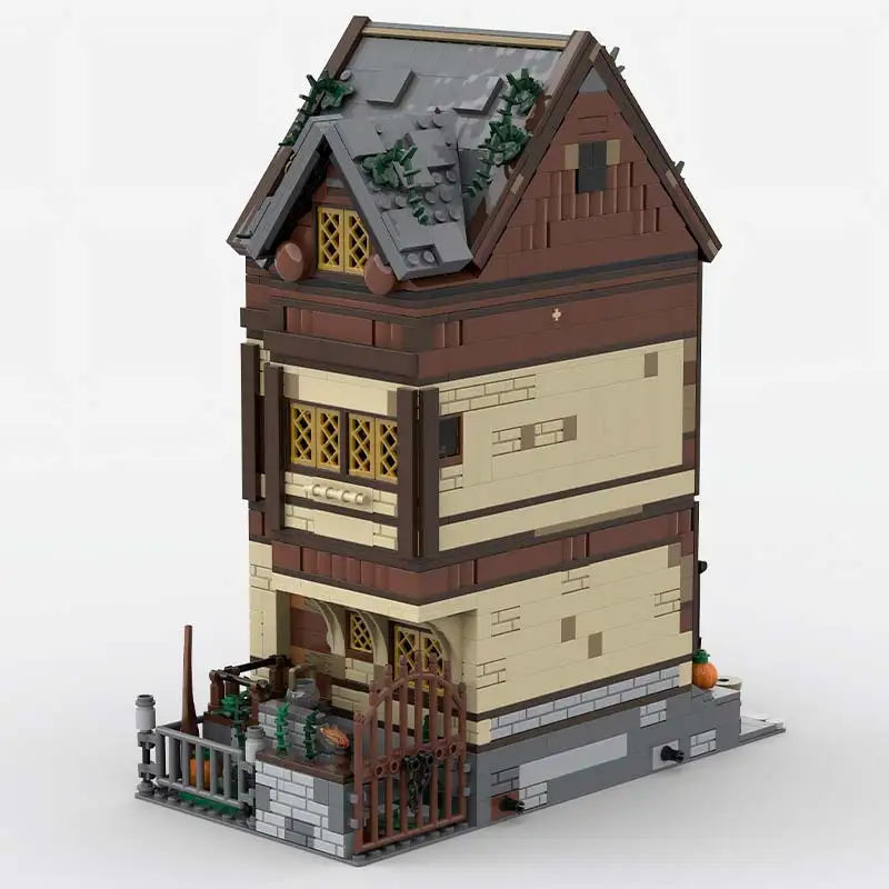 1858PCS MOC 연금술사의 집 모듈 형 아키텍처 기술 빌딩 블록 모델 DIY 벽돌 장난감 벽돌 선물 MOC- 164697