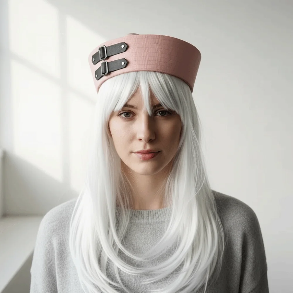 

Cute Black Leather Buckle Sailor Hat Sweet Versatile Captain Hat Y2K PU Chain Vintage Beret Party Accessories