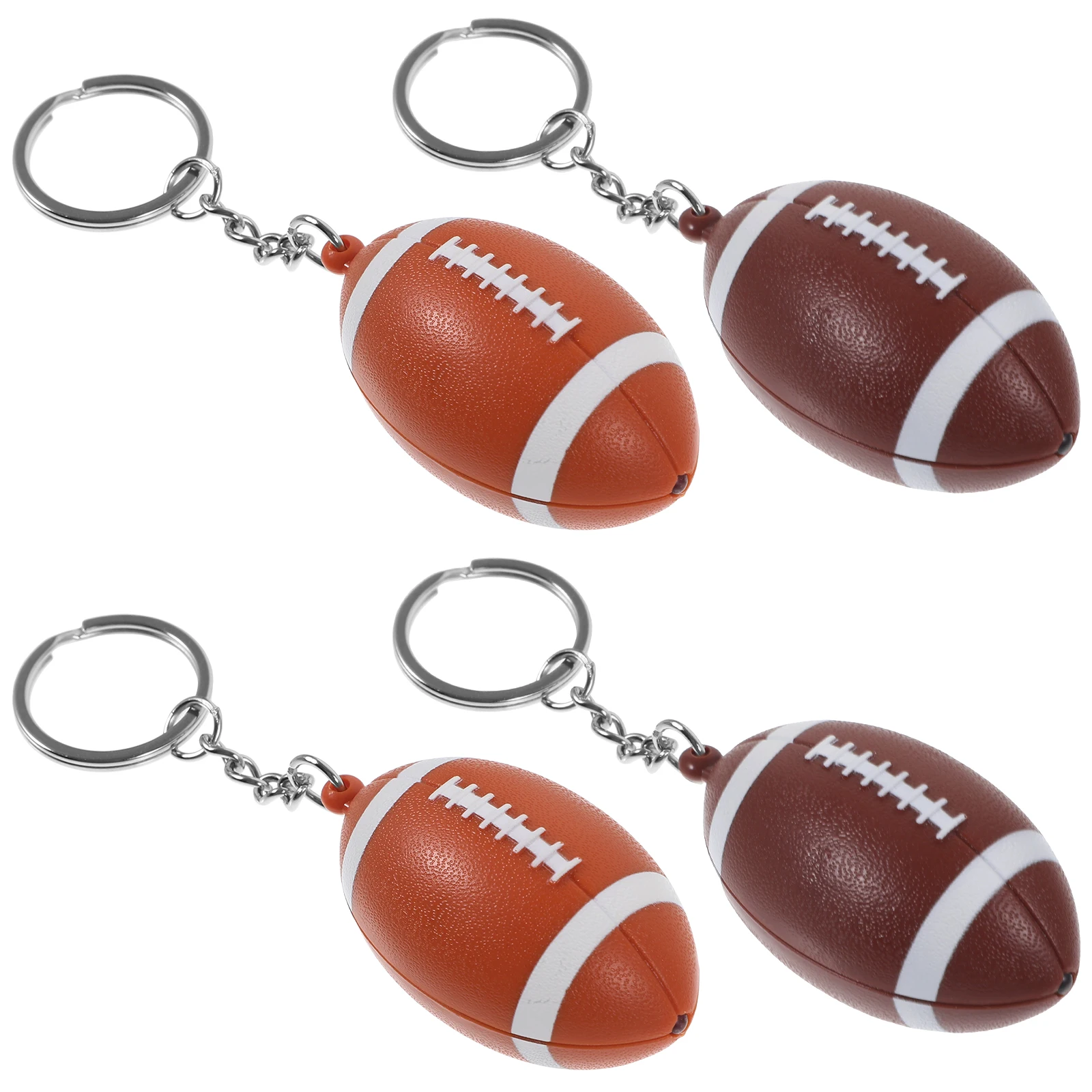 

4 Pcs Luminous Keychain Lifelike Keyring Shine Novelty Keyrings for Men Sports Fan Chains Plastic Shaped Pendant