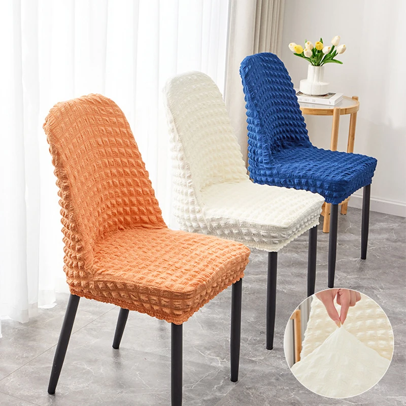 Enhanced Comfort and Style Thickened Durable Seersucker Elastic Chair Slipcovers - OnePiece Protective Chair Cover for Dining Ro