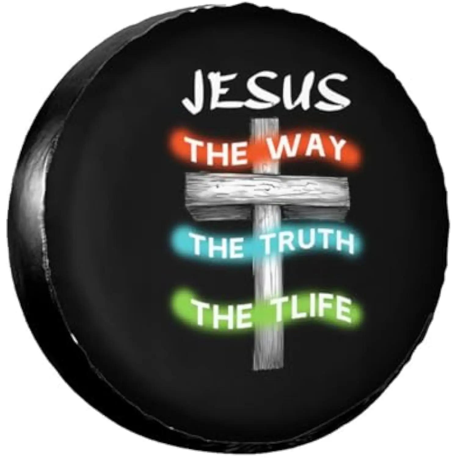 Jésus le chemin la vérité la vie couverture de pneu Durable SUV protecteur de roue de secours cadeau religieux
