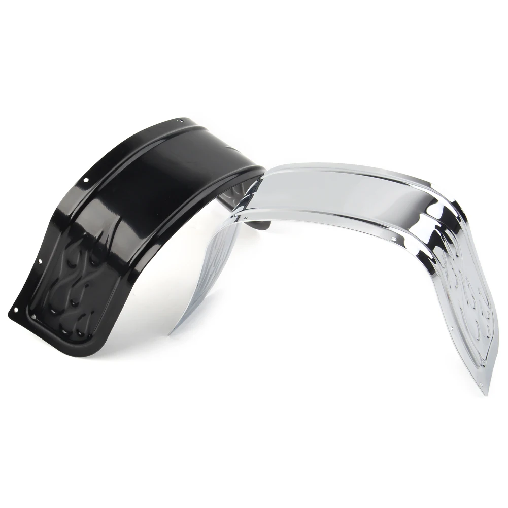 تنورة حماية من الكروم/الأسود لدراجة نارية هارلي ديفيدسون بجولة إلكترا إنزلاق سوفتيل 1980-2013 #5