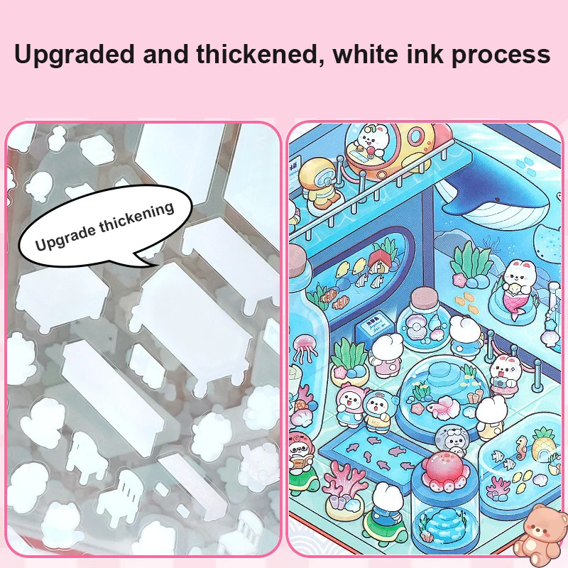 6-20in1 المشهد ملصقات ثلاثية الأبعاد كتاب الكرتون Diy بها بنفسك كتيب الطلاب العودة إلى المدرسة هدية مصغرة المشهد جمع كتاب ملصقات #4