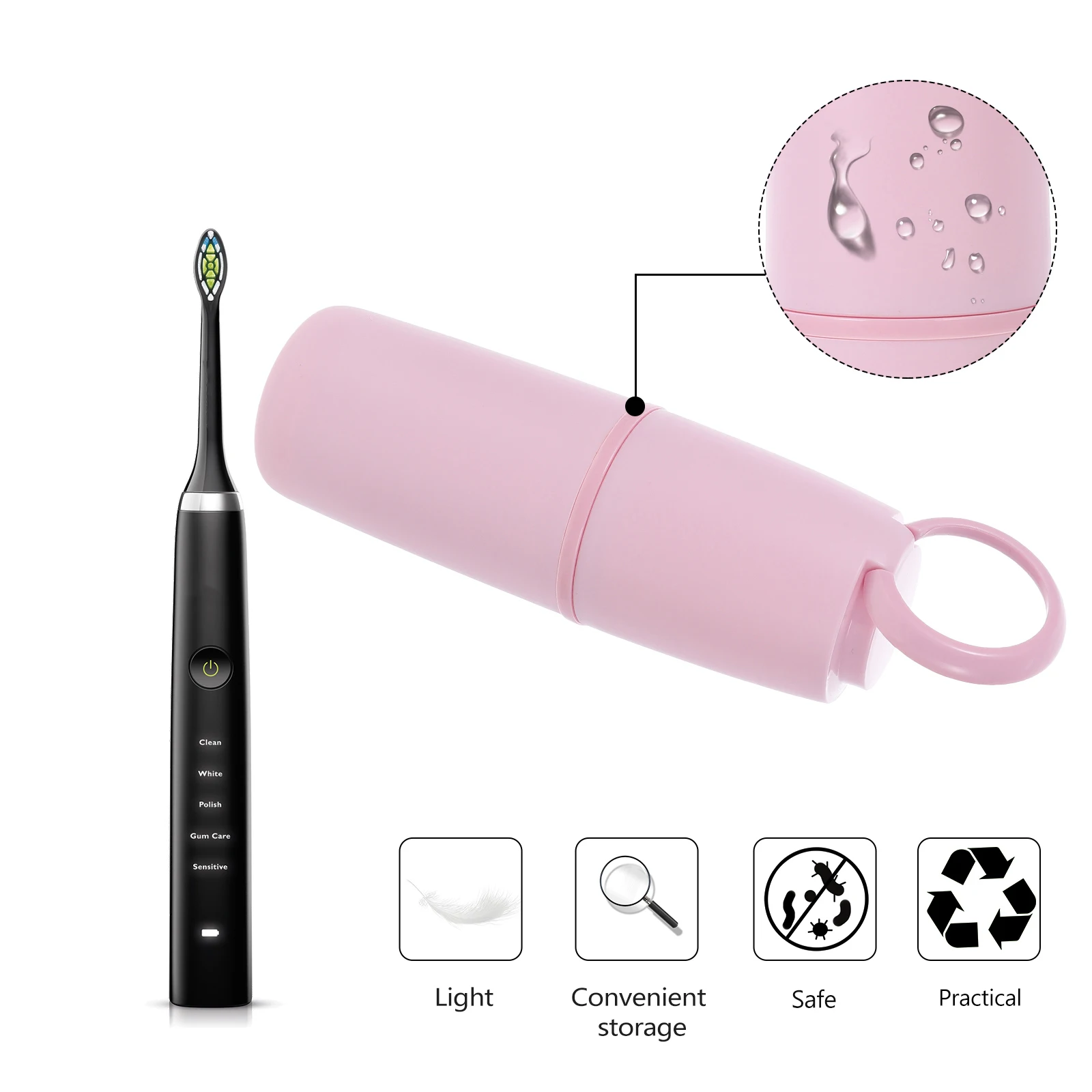 

Портативный дорожный держатель для зубных щеток из полипропилена, водонепроницаемый герметичный дизайн, многофункциональная коробка для чашки, чехол для хранения чемодана