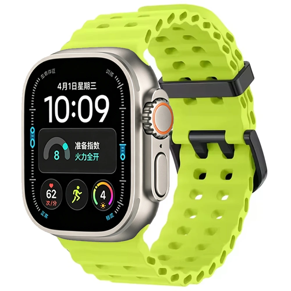 Ocean Silikonarmband für Apple Watch Band Ultra 4/3/2/1 49mm Serie 12 11 10 46mm Komfortables Armband IWatch 9 8 7 6 5 4 SE 45/44mm – Detail 19