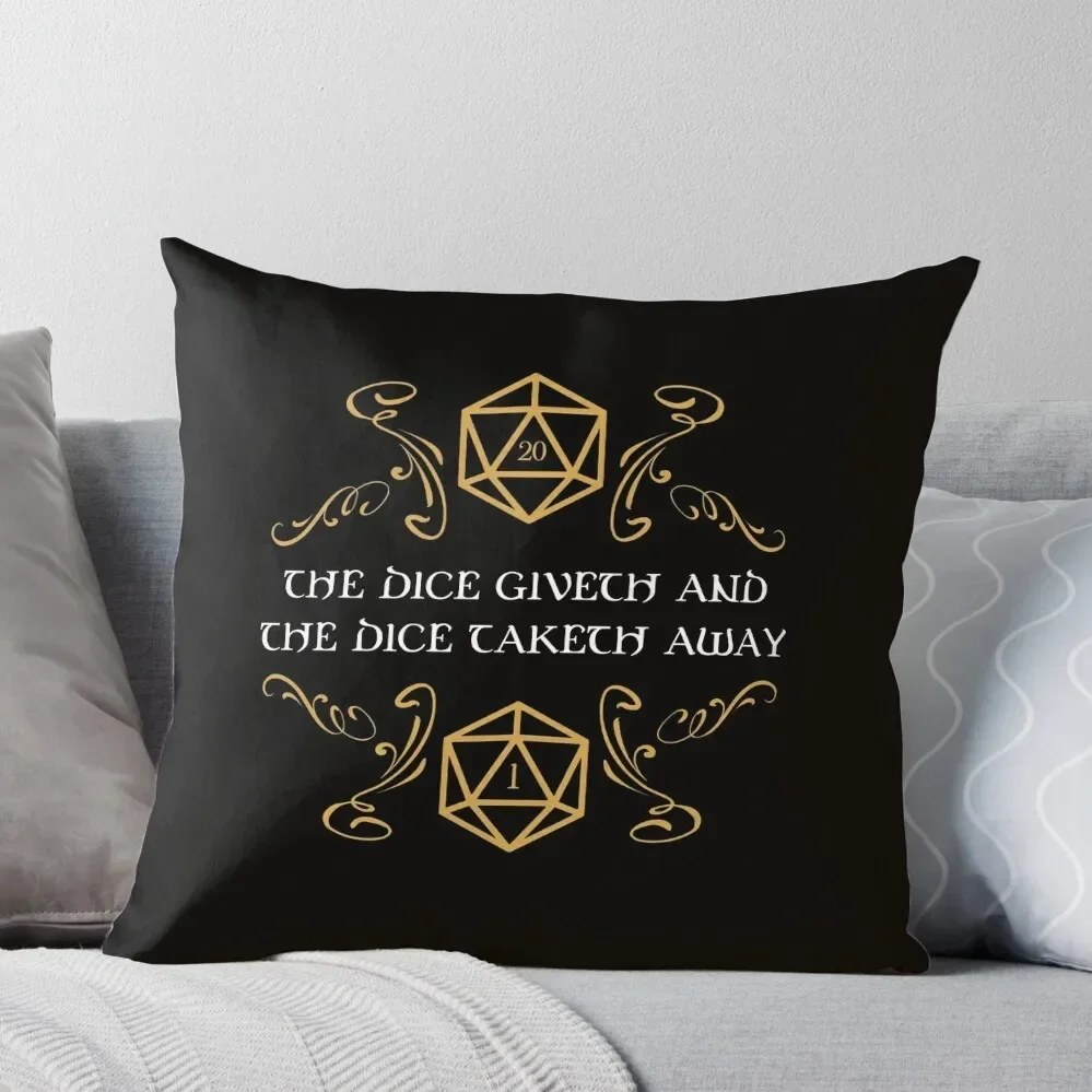 The Dice Giveth and Taketh Away Natural 20 and Critical Fail Throw Pillow pillow cover luxury Pillow