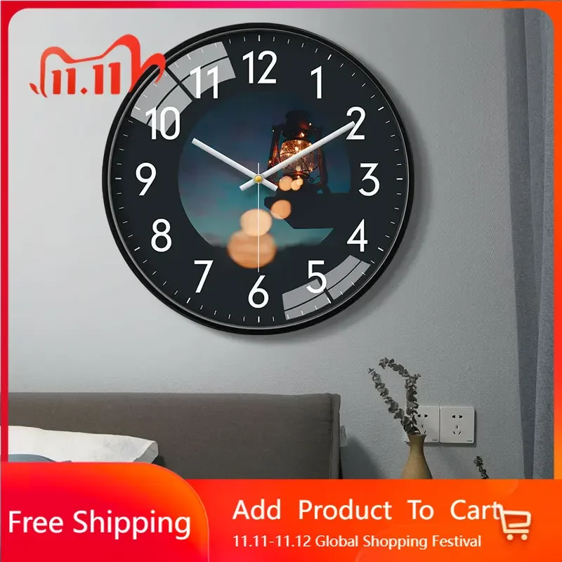 

Скандинавские круглые настенные часы, художественная роспись, роскошный интерьер, эстетические современные настенные часы, креативная мода, росписи ужасов, украшение для дома