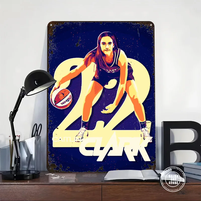 Caitlin Clark Indiana Fever Art Metal Poster Customized Wall Art Retro Vintage Tinplate Signs for Room Accessories Custom Plate
