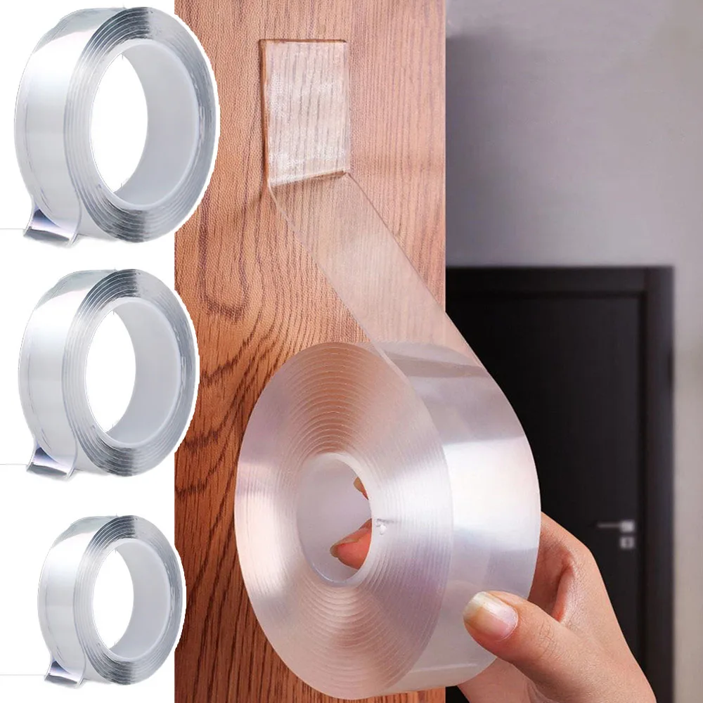 

Nano Double-Sided Tape Grip Reusable Traceless Removable Transparent Adhesive Sticker Kitchen Bathroom Car Washable Strong Tapes