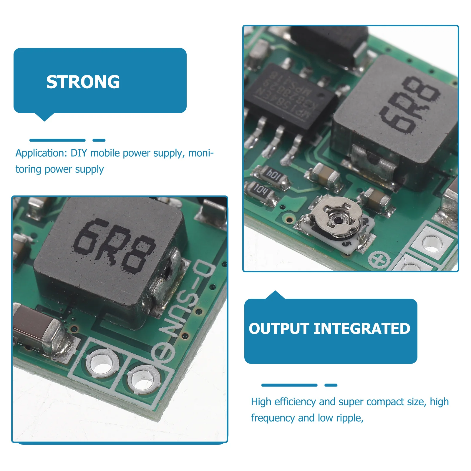 

5pcs 5V Output Adjustable Dc-Dc Power Supply Module Voltage Regulator Board For Diy Mobile Vehicle Green