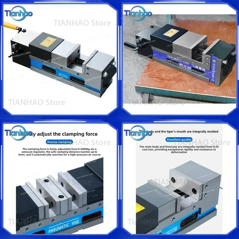 Heavy Duty Hydraulic Flat Vise 90 Degree Double Opening 5 Inch 6 Inch for CNC Milling Machine Lathe Workholding Tool for DPV