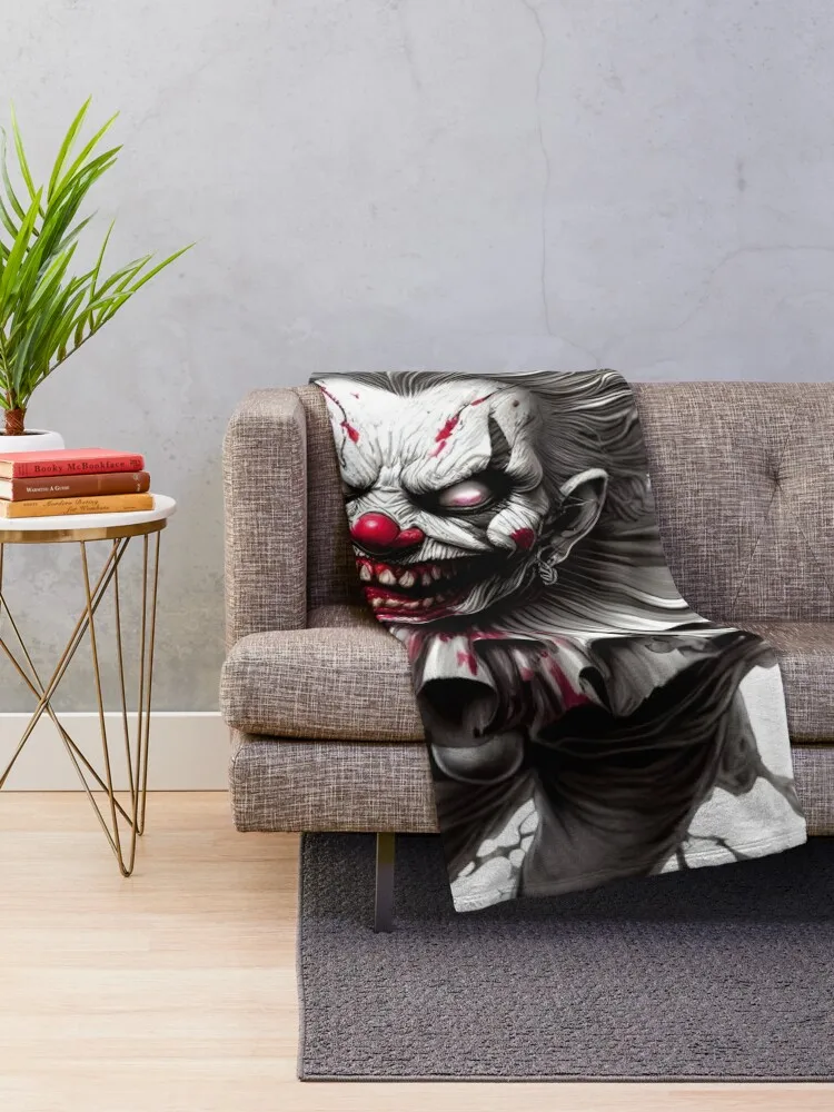 zombie clown Throw Blanket Baby Shaggy Decoratives Large Blankets