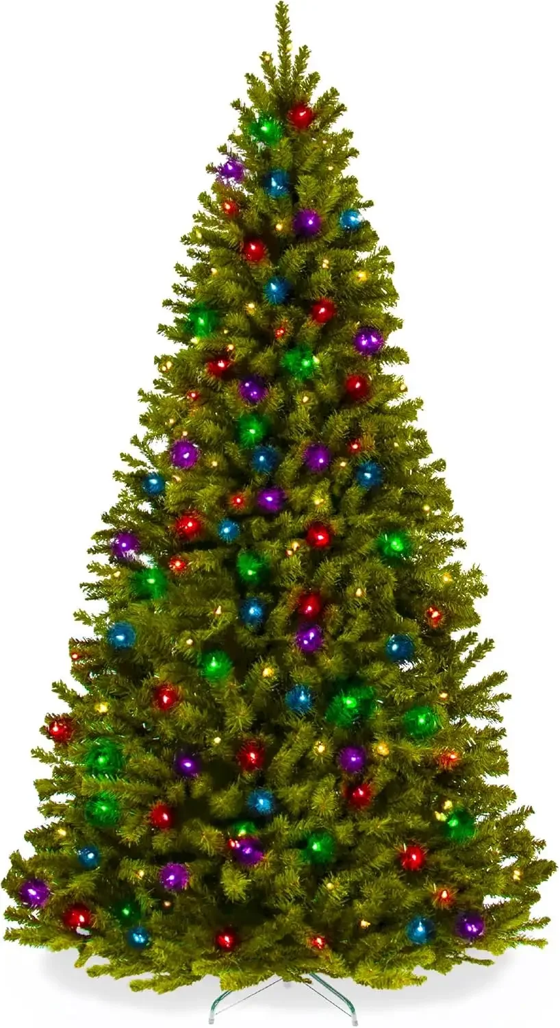 

Prelit Artificial Christmas Tree, 6ft Premium Lighted Realistic Spruce Holiday Décor with Multicolor LED Lights, Easy Assembly