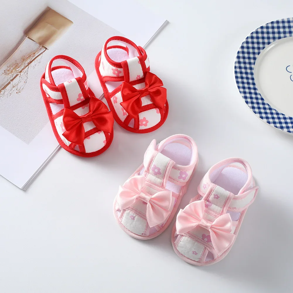 Baby Girls Sandals Soft Toddler Summer Infant Toddler First Walkers Shoes Bow Casual Princess Shoes Sandals Flat Walkers Shoes