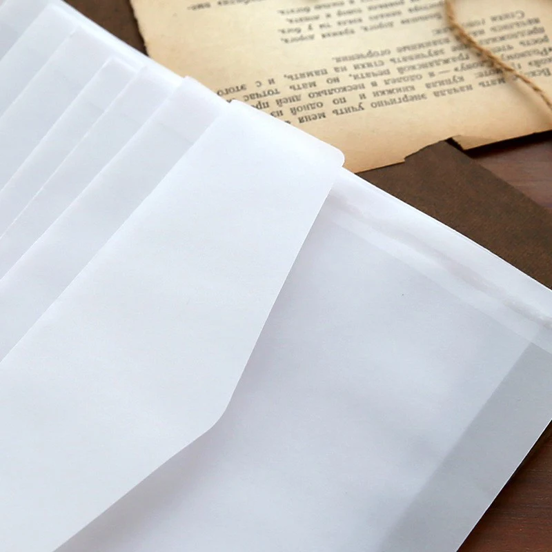 30/50/100PCS 3.9×2.7 in Semi-transparent Sulfuric Acid Paper Envelopes For  Postcard Card Storage Bag Wedding Invitation Gift