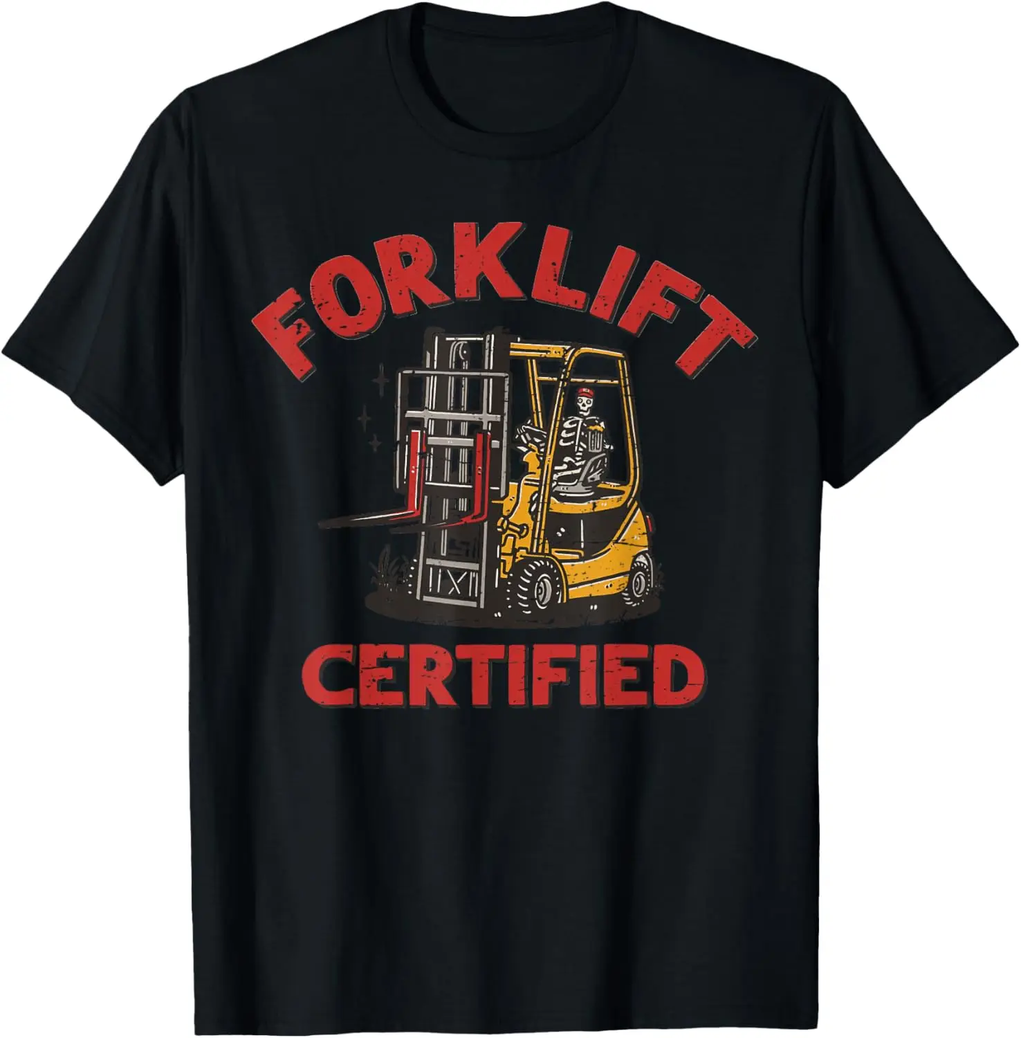 Kaus Kerangka Retro Bersertifikat Forklift Operator Forklift Lucu