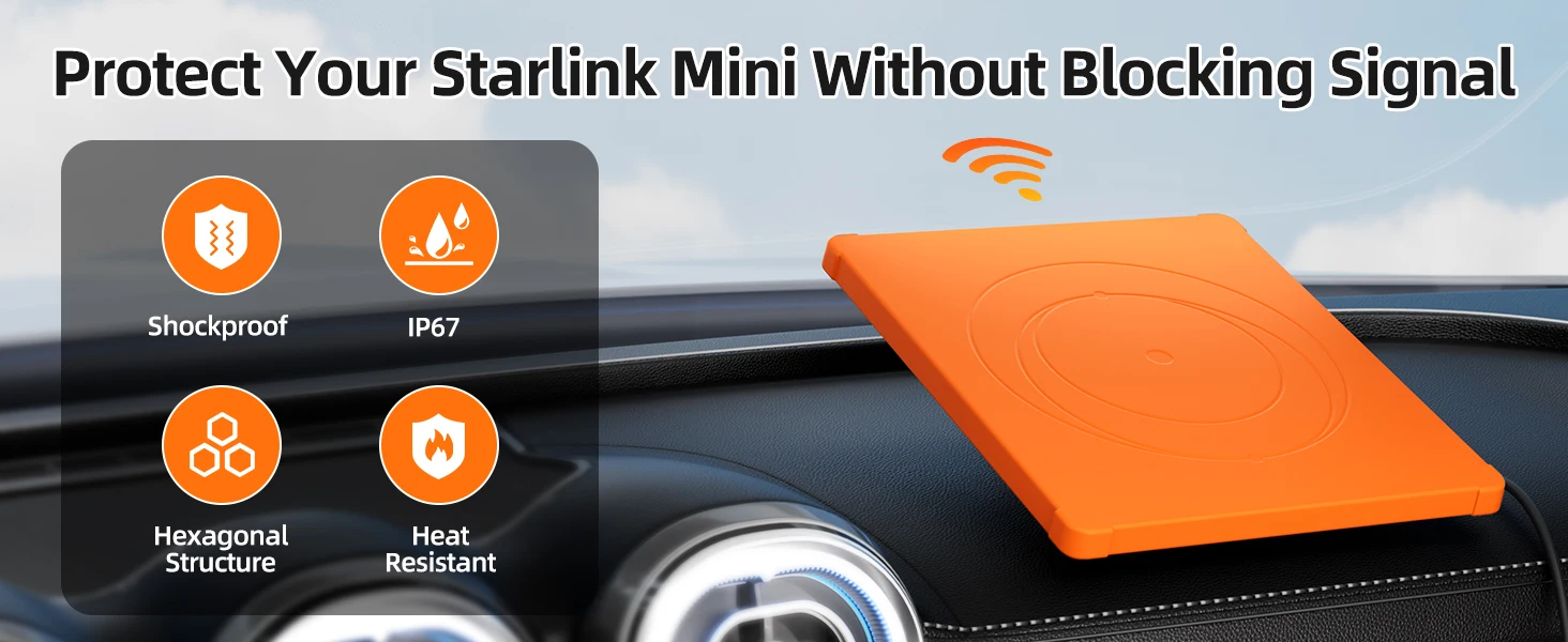 Starlink Mini Hülle Robuste Silikon-Schutzhülle Sechseckige Wärmeableitungsschlitze Hochbelastbares Starlink Mini Zubehör 4X – Detail 1