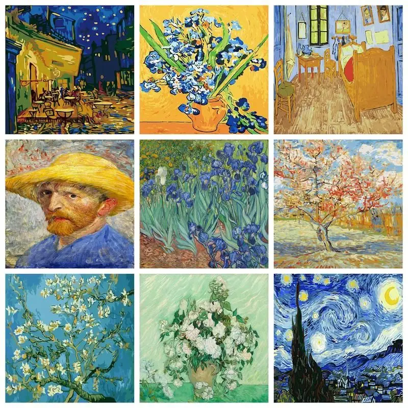 

CHENISTORY Van Gogh Oil Painting By Numbers Scenery 60x75cm Paint By Numbers On Canvas Landscape Frameless Home Decor