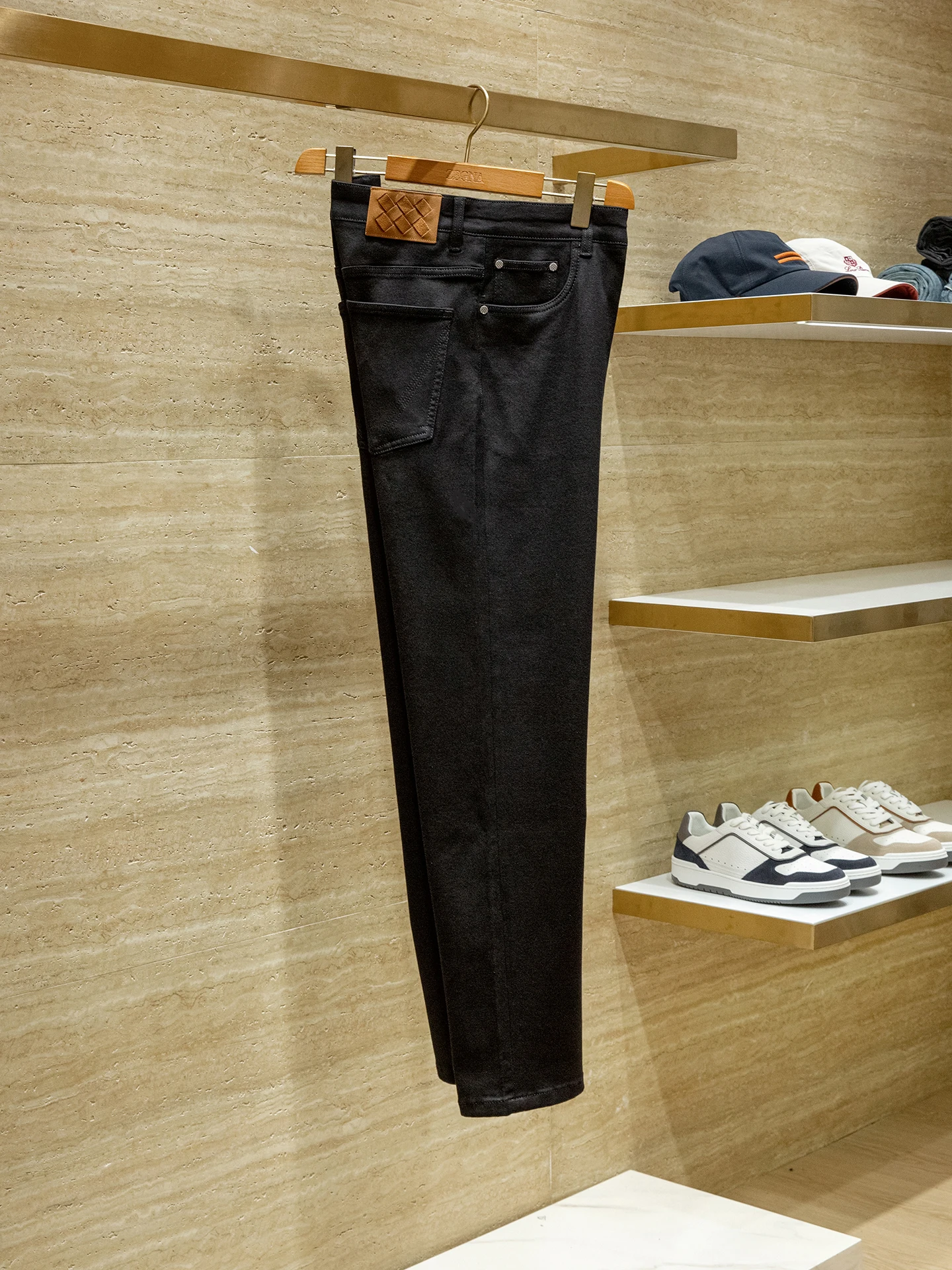 

Vintage Washed Black Bull 14oz Lyocell Cotton Blend Men's Straight Jeans